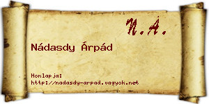 Nádasdy Árpád névjegykártya