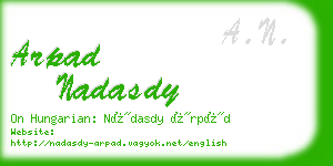 arpad nadasdy business card